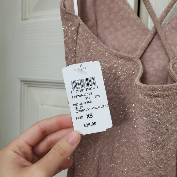 Windsor Glow in Glitter Dress in taupe - Picture 4 of 11